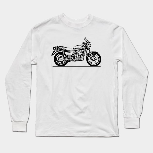 CX500 Motorcycle Sketch Art Long Sleeve T-Shirt by DemangDesign